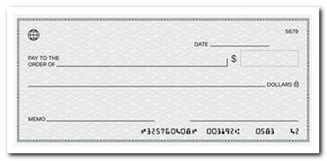 Picture of a bank check.